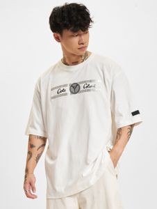 Sporty Carlo Colucci men's T-shirt with cotton, ecru-white