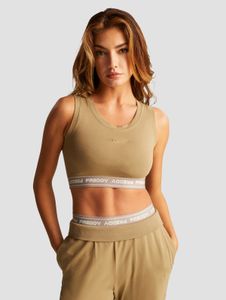 modernes Freddy Damen T-Shirt Stretch mit Baumwolle Khaki