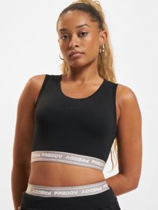 sportliches Freddy Damen T-Shirt Stretch mit Baumwolle Schwarz