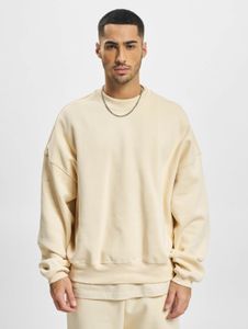 lässiges DEF Herren Sweatshirt Rippbündchen Oversize 360 g/m² mit Baumwolle Beige