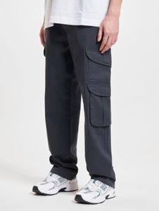 moderne DEF Herren Cargohose Loose Fit mit Taschen Stoff-Hose Grau