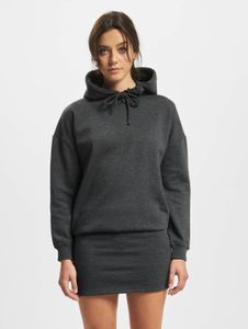 Sudadera con capucha suave para mujer de la marca DEF, con cordón ajustable, tejido de punto acanalado, 300 g/m², algodón, gris.