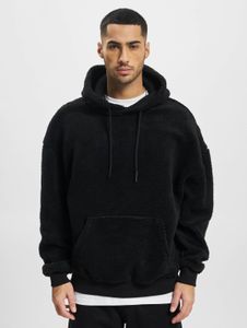 weicher DEF Herren Hoodie Kordelzug Rippstrick mit Baumwolle Schwarz