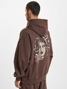 Sweat à capuche moderne pour homme DEF avec capuche en coton marron