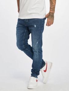 Jeans da uomo DEF eleganti, vestibilità slim, elasticizzati, con coulisse, in cotone, blu