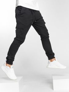 stylische DEF Herren Jeans Kordelzug Taschen 260 g/m² mit Baumwolle Schwarz