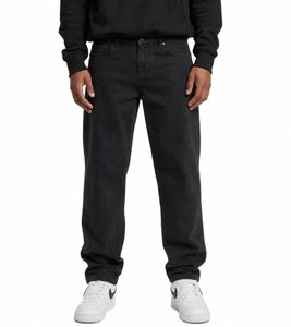 moderne DEF Herren Jeans Reißverschluss Loose Fit Baumwoll-Jeans DFJS193-00709-0014 Schwarz