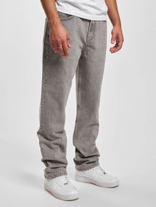 moderne DEF Herren Jeans Straight Fit Taschen gesteppt mit Baumwolle Grau