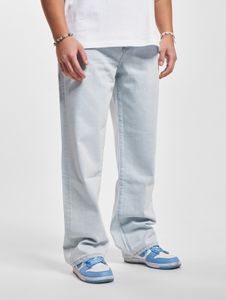 Stylish DEF men's jeans with zipper pockets, cotton, blue