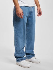 Pantalones vaqueros cómodos de la marca DEF para hombre, con bolsillos con cremallera, de algodón, color azul.