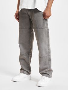 Pantalones vaqueros casuales DEF para hombre, de algodón, color gris.