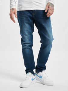 Vaqueros de hombre DEF con estilo, corte ajustado, elásticos, con cremallera, de algodón, color azul.