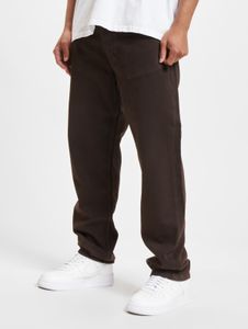 Pantalones vaqueros casuales DEF para hombre, corte recto, cierre de cremallera, algodón, color marrón.