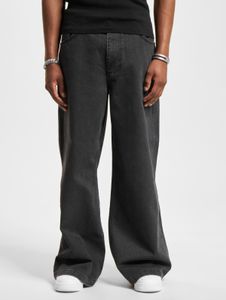 Pantalones vaqueros cómodos de la marca DEF para hombre, con bolsillos con cremallera, de algodón, color negro.