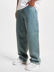 Pantalones vaqueros cómodos de la marca DEF para hombre, con bolsillos con cremallera, de algodón, color azul.