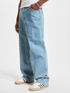 Pantalones vaqueros casuales DEF para hombre, con cremallera, corte recto, algodón, azul claro.
