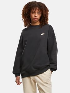 modernes DEF Damen Sweatshirt Rippstrick Oversize Schwarz