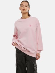 Felpa oversize a coste da donna Soft DEF, colore rosa.
