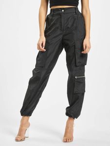 lässige DEF Damen Jeans Reißverschluss Klettverschluss Schwarz