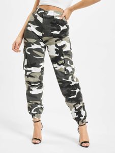 Casual DEF women's jeans with zipper pockets, cotton camouflage