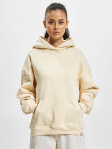 Sudadera con capucha moderna DEF para mujer con cordón ajustable, de algodón, color beige.