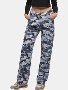 bequeme DEF Damen Jeans Straight Fit Stretch mit Baumwolle Camouflage