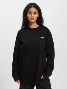 modernes DEF Damen Sweatshirt Rippbündchen mit Baumwolle Schwarz