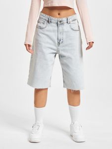 Comodi pantaloncini da donna DEF con cerniera, in cotone, azzurri