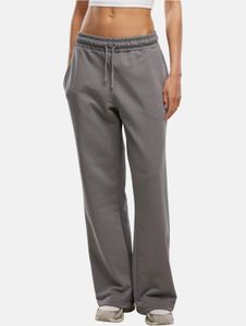 Comfortable DEF women's trousers with drawstring, cotton, grey