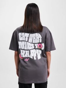 Casual DEF women's oversized T-shirt, 240 g/m², cotton, anthracite