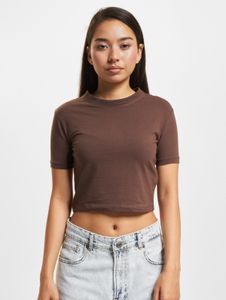 Casual DEF women's T-shirt with cotton, brown