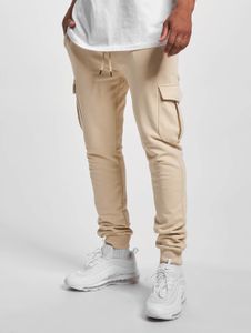 Jean décontracté DEF pour homme, avec cordon de serrage et poches, coton 300 g/m², beige