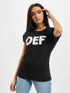 Camiseta moderna DEF para mujer, 180 g/m², de algodón, color negro.