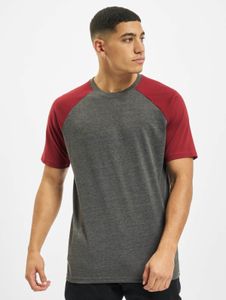 Cómoda camiseta DEF para hombre de algodón, gris/rojo