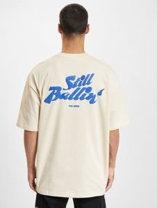 Camiseta deportiva extragrande para hombre DEF de algodón, color beige.