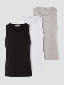 T-shirt homme Modern DEF avec fermeture éclair et poches, en coton, noir/blanc/gris