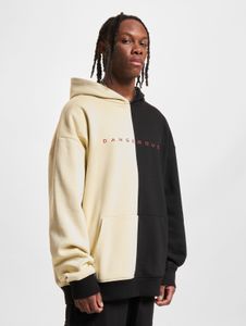 bequemer Dangerous DNGRS Herren Hoodie Kordelzug Kapuze mit Baumwolle Schwarz/Beige