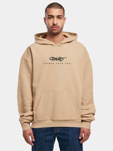 Soft Dangerous DNGRS men's hoodie, large hood, ribbed cuffs, 460 g/m², cotton, beige
