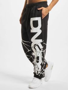 Jeans casual da uomo Dangerous DNGRS con tasche con coulisse, in cotone, neri