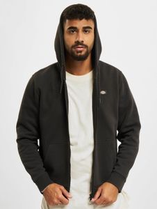Soft Dickies men's hoodie with drawstring and zipper, cotton, black