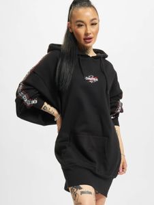Robe femme Fashionable Dangerous DNGRS avec cordon de serrage et capuche, en coton noir