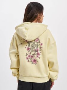 Felpa con cappuccio da donna Modern Dangerous DNGRS con coulisse, 300 g/m², giallo pastello