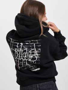 weicher Dangerous DNGRS Damen Hoodie Rippbündchen Kapuze 300 g/m² Schwarz