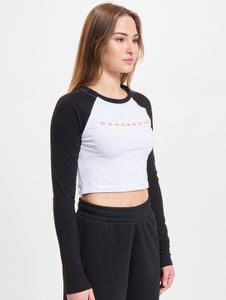 bequemes Dangerous DNGRS Damen Sweatshirt mit Baumwolle Weiß/Schwarz