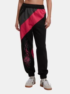 bequeme Dangerous DNGRS Damen Hose mit Baumwolle Schwarz/Pink