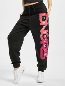 lässige Dangerous DNGRS Damen Hose Kordelzug Taschen mit Baumwolle Schwarz/Pink