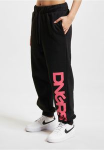 Pantalones versátiles Dangerous DNGRS para mujer con cordón ajustable, algodón, negro.
