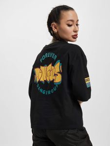 T-shirt femme Dangerous DNGRS, style sportif, en coton noir