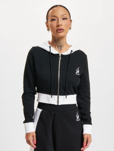 bequemer Dangerous DNGRS Damen Hoodie Reißverschluss Kapuze 280 g/m² mit Baumwolle Schwarz/Weiß