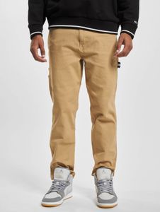 Jean Tommy Jeans pour homme, coupe droite, stretch, fermeture éclair, en coton beige.
